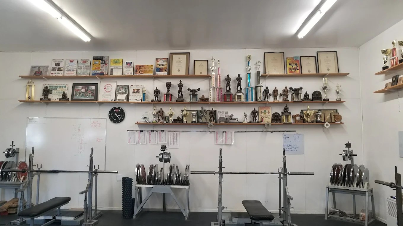 Power Pit Gym trophy wall