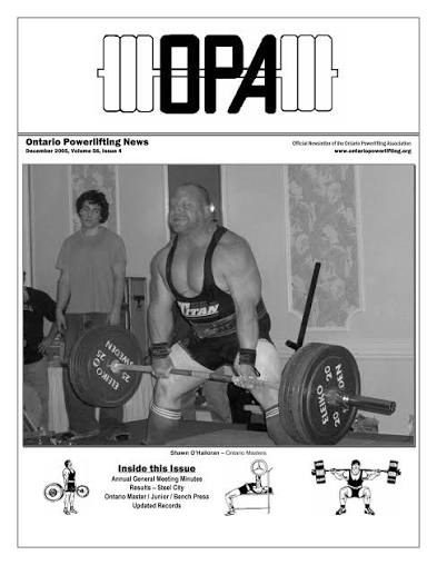 Ontario Powerlifting News December 2005 cover